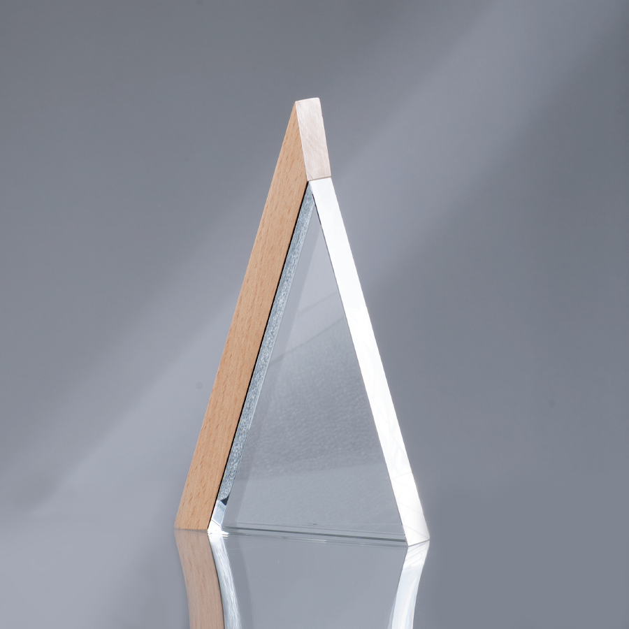 Trofeo Galvano de Madera y Cristal "Triangle"