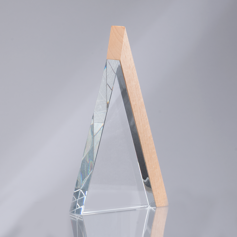 Trofeo Galvano de Madera y Cristal "Triangle"