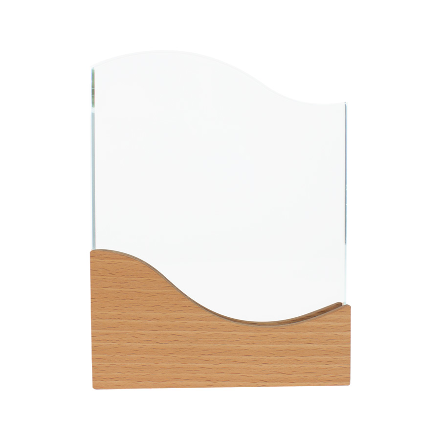 Trofeo Galvano de Madera y Cristal "Wave"