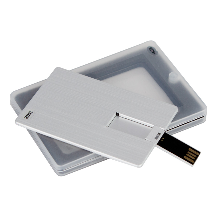 USB Pendrive 16GB Credit Card plateado